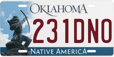 OK license plate 231DNO