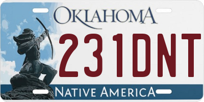 OK license plate 231DNT