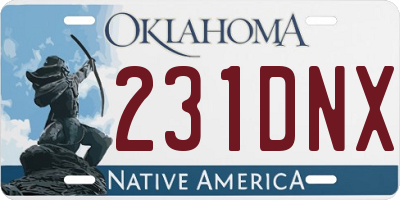 OK license plate 231DNX