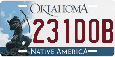OK license plate 231DOB
