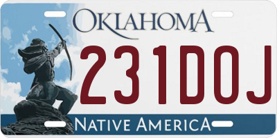 OK license plate 231DOJ