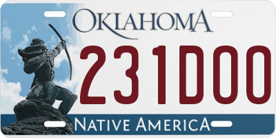 OK license plate 231DOO