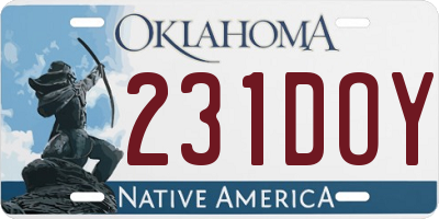 OK license plate 231DOY