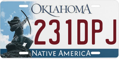 OK license plate 231DPJ