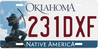 OK license plate 231DXF