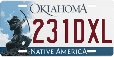 OK license plate 231DXL