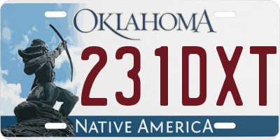 OK license plate 231DXT