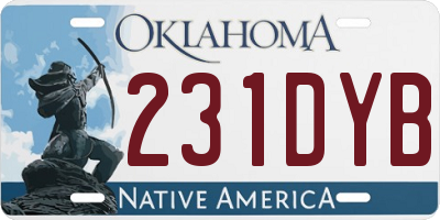 OK license plate 231DYB