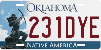OK license plate 231DYE