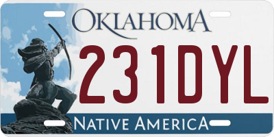 OK license plate 231DYL