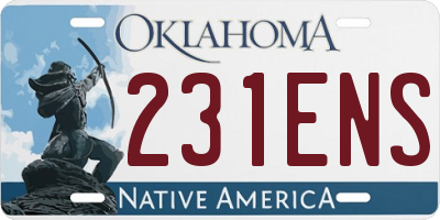 OK license plate 231ENS