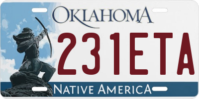 OK license plate 231ETA