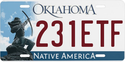 OK license plate 231ETF