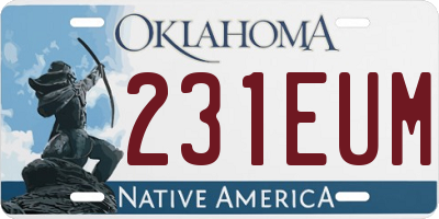 OK license plate 231EUM