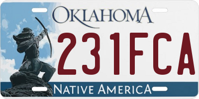 OK license plate 231FCA