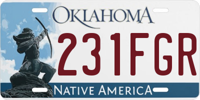OK license plate 231FGR