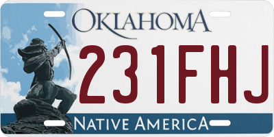 OK license plate 231FHJ
