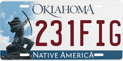 OK license plate 231FIG
