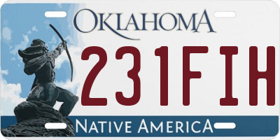 OK license plate 231FIH