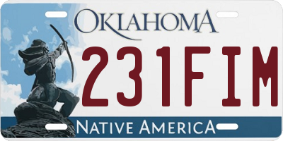 OK license plate 231FIM