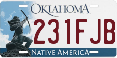OK license plate 231FJB