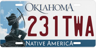 OK license plate 231TWA