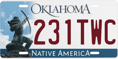 OK license plate 231TWC