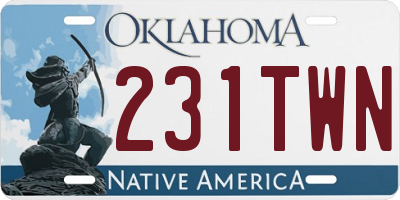 OK license plate 231TWN