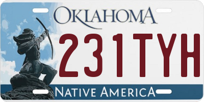 OK license plate 231TYH