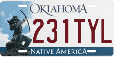 OK license plate 231TYL