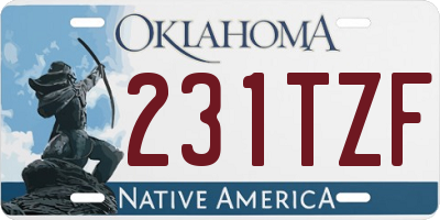 OK license plate 231TZF
