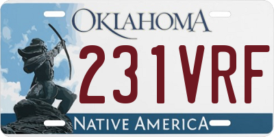 OK license plate 231VRF