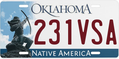 OK license plate 231VSA