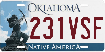 OK license plate 231VSF