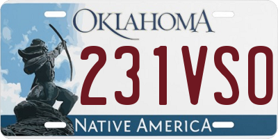 OK license plate 231VSO