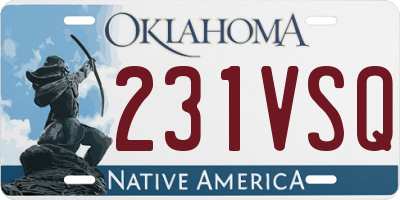 OK license plate 231VSQ