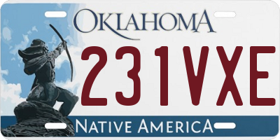 OK license plate 231VXE