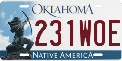 OK license plate 231WOE