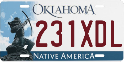 OK license plate 231XDL