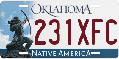 OK license plate 231XFC