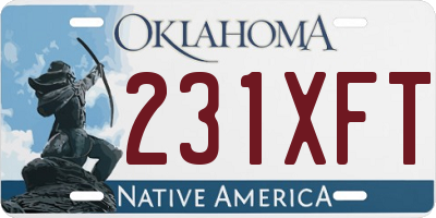 OK license plate 231XFT