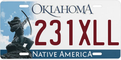 OK license plate 231XLL