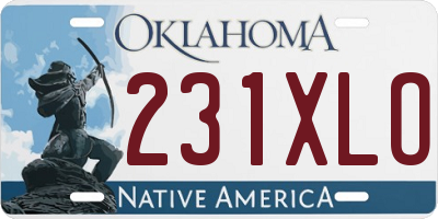 OK license plate 231XLO