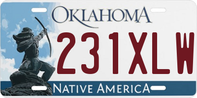 OK license plate 231XLW