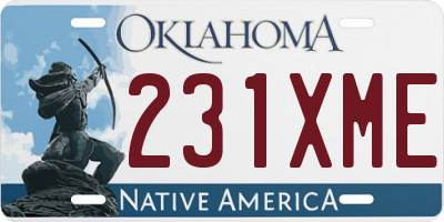 OK license plate 231XME