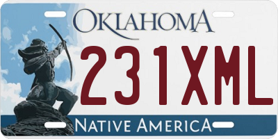 OK license plate 231XML