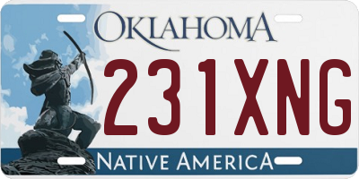 OK license plate 231XNG