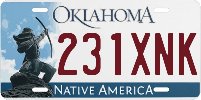 OK license plate 231XNK