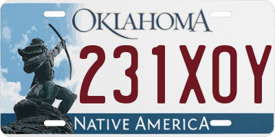 OK license plate 231XOY