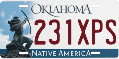 OK license plate 231XPS